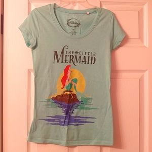 DISNEY The Little Mermaid Size M Aqua T-Shirt